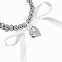Браслет жемчуг &laquo;Сердеко&raquo; на резинке, бантик, цвет белый в серебре