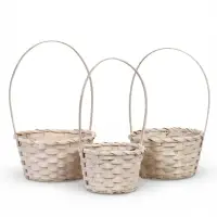 Набор корзин 3 шт 21х21х10 18х18х10 16х16х10 см ручка h=26/24/22см белый