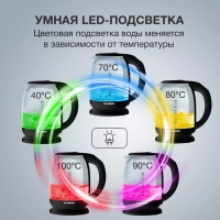 Чайник HYK-S3809 1.7л. 2200Вт черный