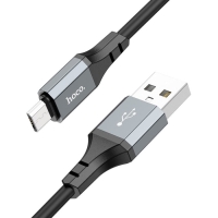 Кабель Hoco X92, MicroUSB - USB, 2.4 А, 3 м, оплётка силикон, чёрный