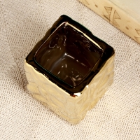 Кашпо "Патрик" золотое, 7х7х7,5см Кашпо "Патрик" золотое, 7х7х7,5см