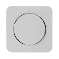 Выключатель проходной, серия "Circular", 10 А, 1 кл., скрытый, белый, серебристая рамка