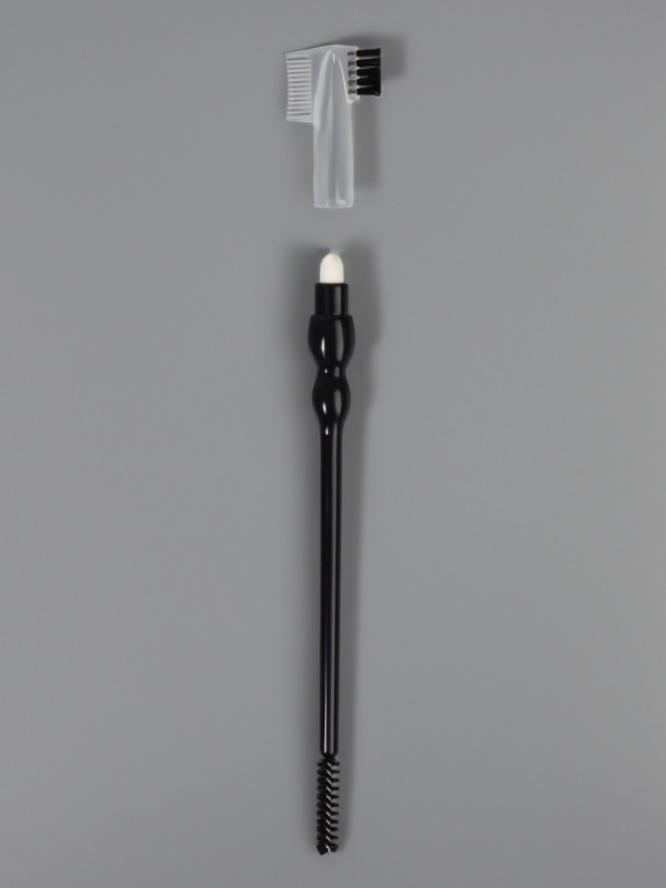 Кисть для макияжа, 3в1, 17 см, чёрная Кисть для макияжа, 3в1, 17 см, чёрная