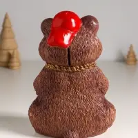 Копилка "Хомяк в кепке" 20 см, коричневый