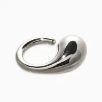 Кольцо пластик "Капля Бо", р-р 17, цвет серебро