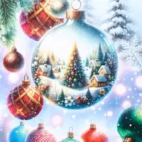 Пакет подарочный новогодний ламинированный, &laquo;Ёлка в шаре&raquo; , 18&times;10&times;22.3 см