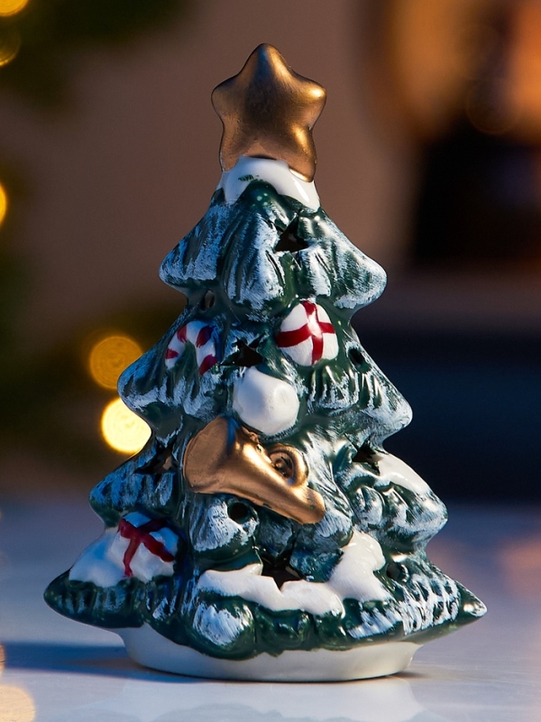 Светодиодная фигура "Зеленая елка" 9.8х5.5х6.5, 1 LED, LR44x3(в компл.), Т/БЕЛЫЙ