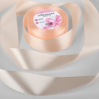 Лента атласная, 40 мм &times; 23 &plusmn; 1 м, цвет кремово-розовый №6