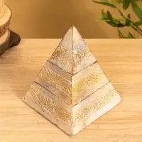 Шкатулка "Пирамидка" 15х15х20 см, МДФ, цв. бежевый