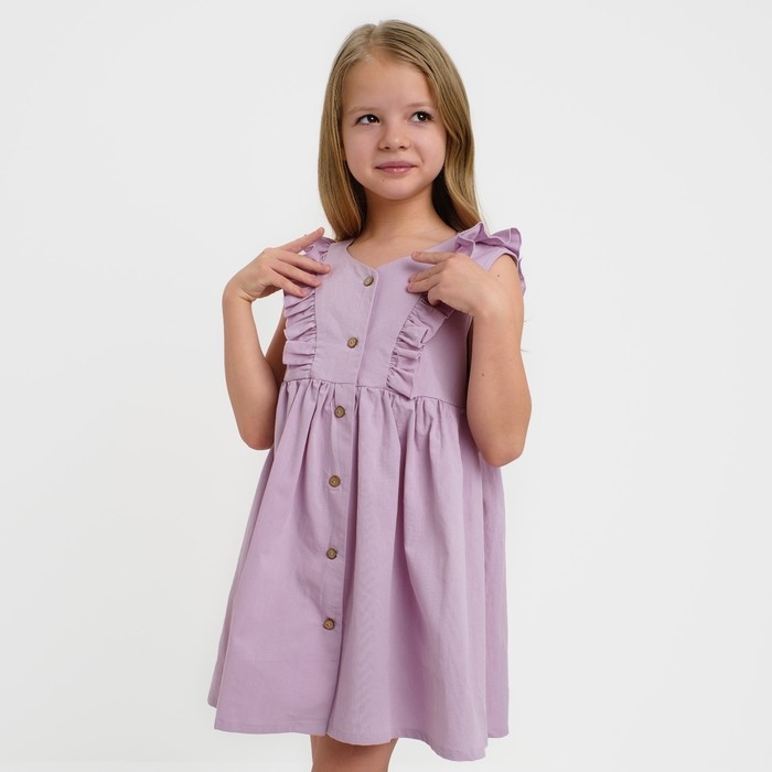 Платье детское на пуговицах KAFTAN, р. 34 (122-128), лиловый Платье детское на пуговицах KAFTAN, р. 34 (122-128), лиловый