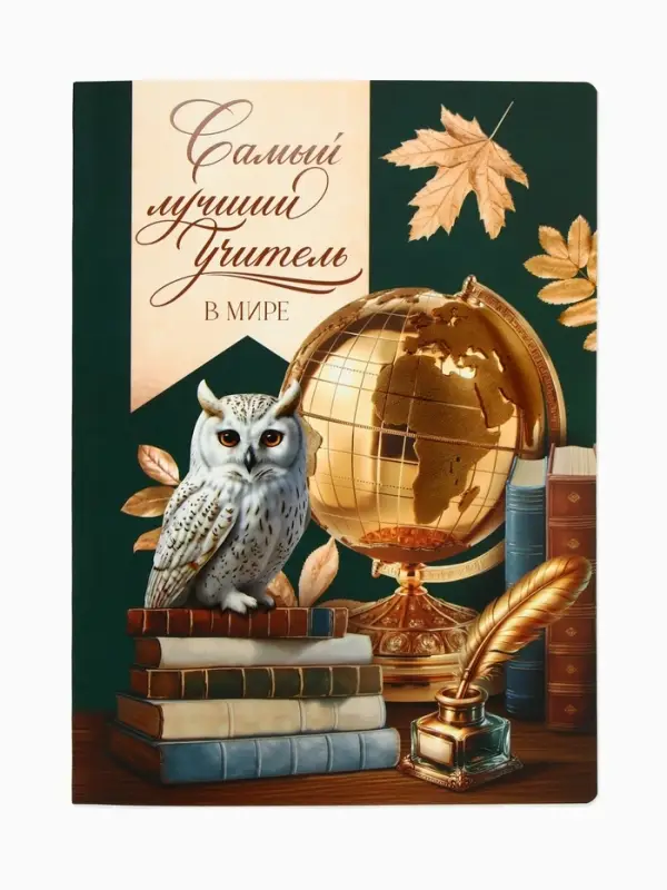 Большой ежедневник soft-touch А5+, 96 листов "Самый лучший учитель"