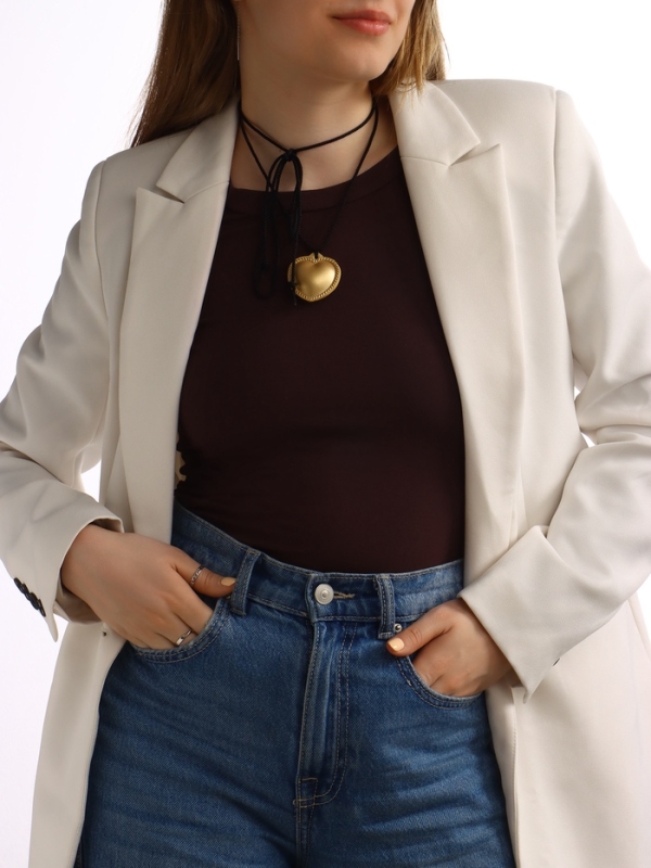 Портупея с кулоном &laquo;Сердечко&raquo; кожа, трансформер, цвет золото, 150 см