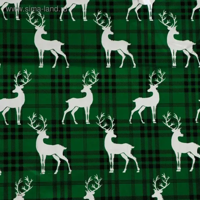 Плёнка упаковочная на Новый год полиграфичная &laquo;Олени&raquo;, 100 х 70 см