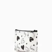 Кошелек жен 13-01-01 Июнь2504, 11*3,5*8,5 см, отд на молнии, белый-черный