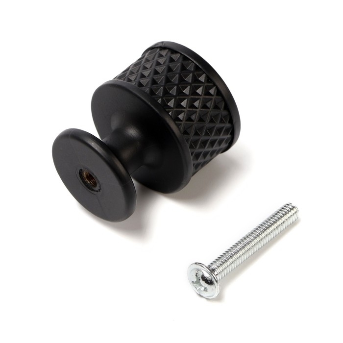 Ручка-кнопка CAPPIO PK104, d=25 мм, пластик, цвет черный, 8 шт.