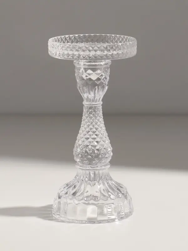 Подсвечник стекло "Монпелье" прозрачный d=8 см 8,8х8,8х18 см