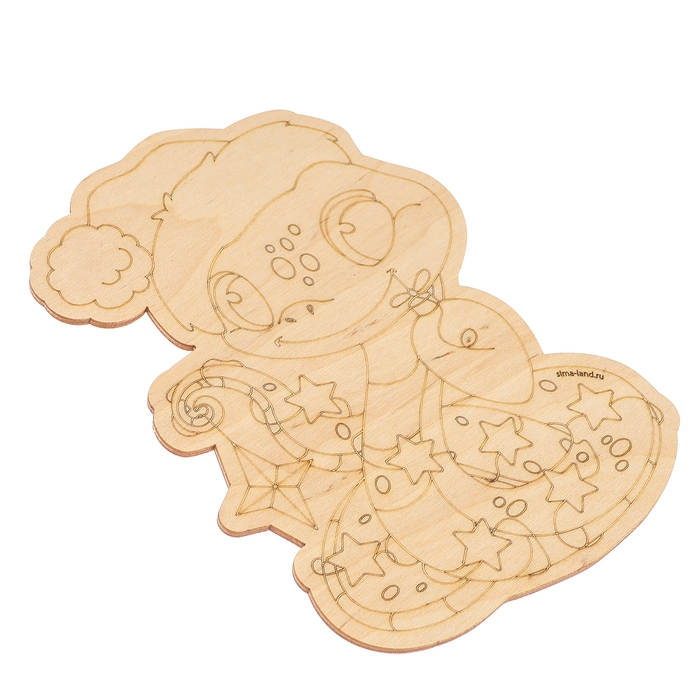 Доска для выжигания на новый год. Заготовка для творчества &laquo;Змея&raquo;, 18.5 х 13.5 см, символ года 2025