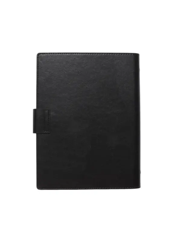 Органайзер на кольцах, А5, с хлястиком, 80л, линия, к/зам, Черный