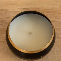 Свеча в чаше Yoga heal the soul чёрная, соевый воск 200 гр 8,5х7 см