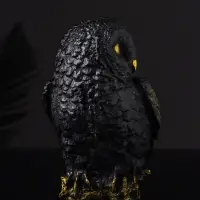 Статуэтка "Сова на пеньке" 14х9х10 см, цвет черный