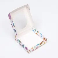 Коробка сборная с окном, &laquo;С Днем Рождения&raquo;, 11.5&times;11.5&times;3 см