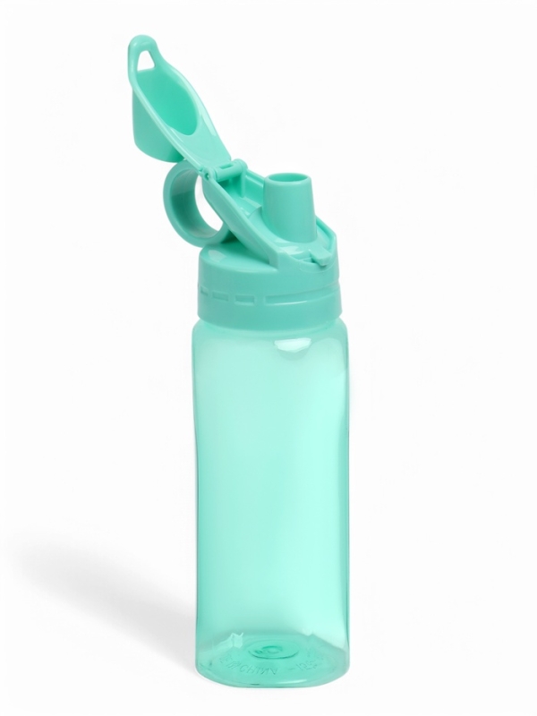 Бутылка для воды спортивная прозрачная, 450 мл, 20 х 8 см, бирюзовая