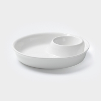 Блюдо Hanna Kn&ouml;vell, d=25 см, с секцией для соуса, фарфор, белое