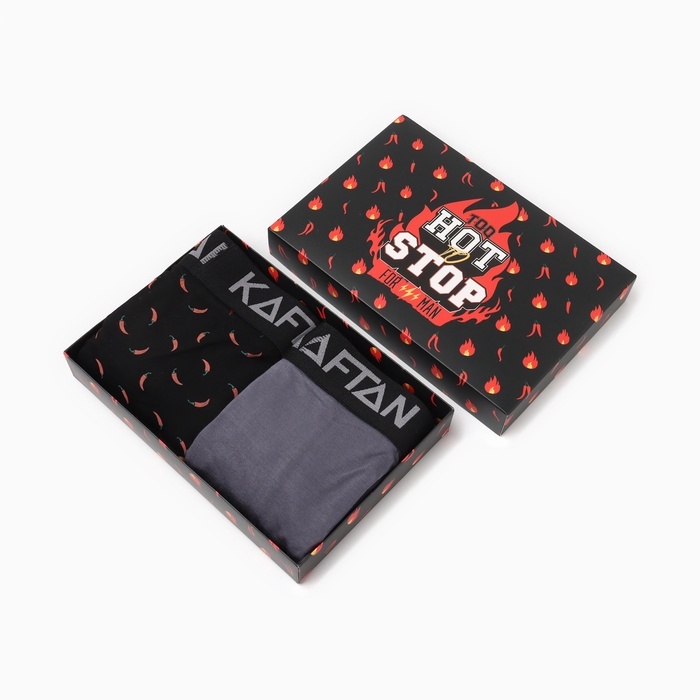 Набор трусов KAFTAN Набор трусов KAFTAN "Hot Stop" 2 пары, цв. черный/серый, р-р 56