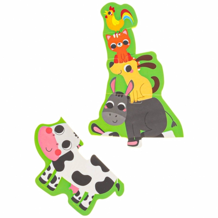 Мягкий пазл для малышей &laquo;Пирамидка: Животные фермы&raquo;, 5 деталей, Крошка Я