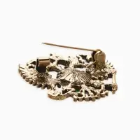 Брошь &laquo;Герб Российской Федерации&raquo;, цвет зелёный в чернёном золоте