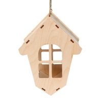 Деревянная кормушка-конструктор для птиц &laquo;Избушка&raquo; своими руками, 18 &times; 19 &times; 21 см, Greengo