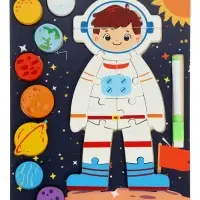 Деревянный Пазл-вкладыш  космос