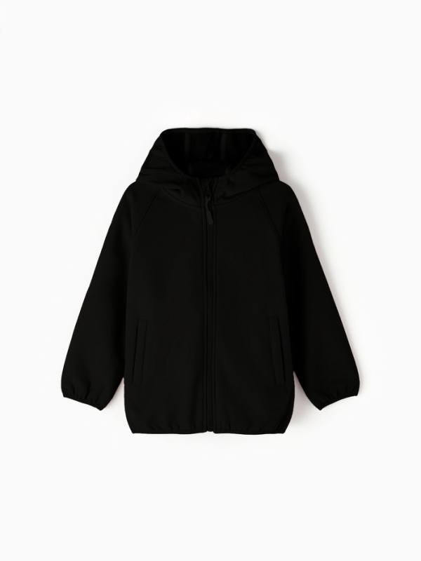 Ветровка демисезонная для мальчиков MINAKU из Softshell на флисе, непромокаемая, чёрный, рост 104 см