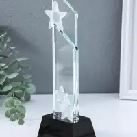 Стела наградная стекло "Звездопад" подставка h=4 ширина 6 и 8 см 6х8х22,5 см