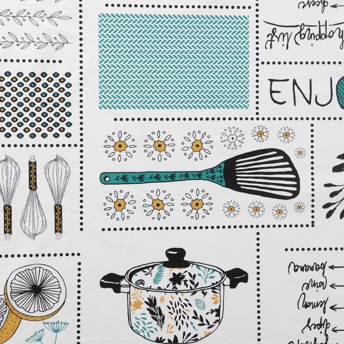 Скатерть на стол «Кухня» Доляна 137×180 см, белая Скатерть на стол «Кухня» Доляна 137×180 см, белая