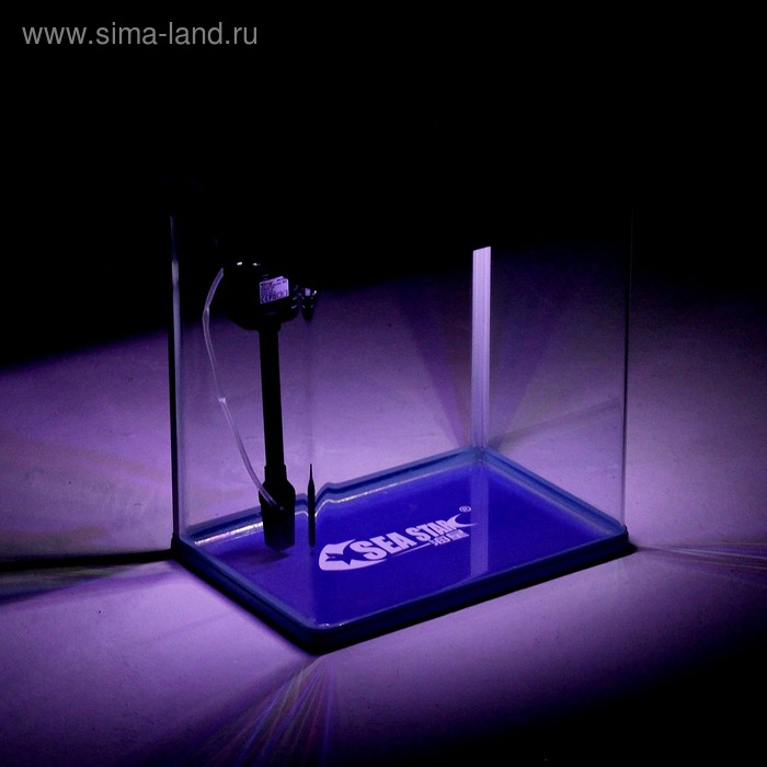 Аквариум SeaStar HX-390F в комплекте: LED-лампа 3х цветная, 7 режимов, фильтр, 30 л, голубой