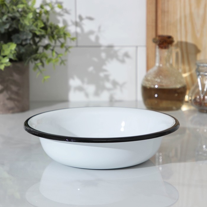 Миска эмалированная без деколи, d=19,8 см, 900 мл, индукция, цвет белый Миска эмалированная без деколи, d=19,8 см, 900 мл, индукция, цвет белый