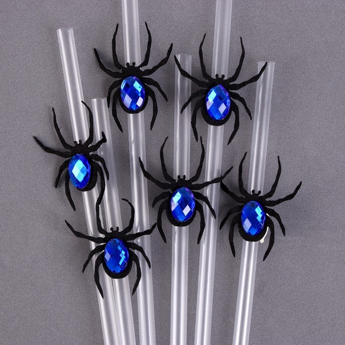 Трубочки для коктейля &laquo;Паук&raquo;, в наборе 6 шт., цвета МИКС