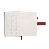Ежедневник недатированный формат А5, с хлястиком, 128л, линия, пвх, Коричневый