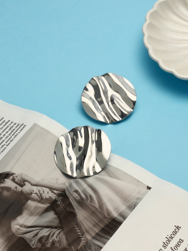 Клипсы &laquo;Тренд&raquo; круг, цвет серебро