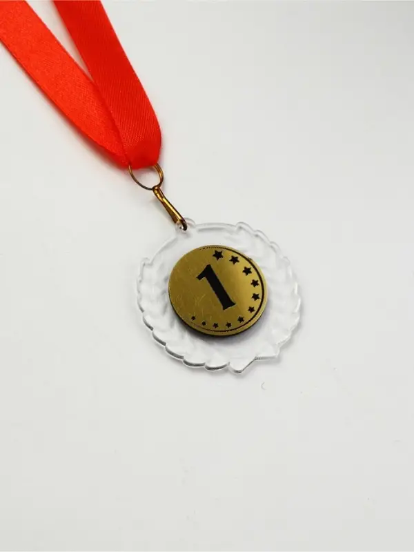 Медаль призовая пластик "1 место" на ленте