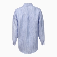 Рубашка женская MINAKU oversize в полоску, белая/голубая, размер 44