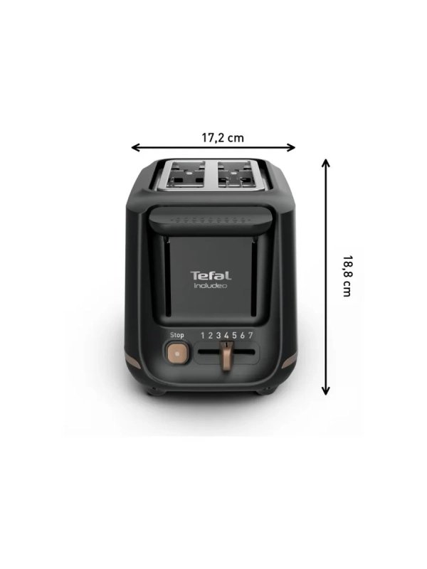 Тостер Includeo TT533811, с поддоном для крошек, черный