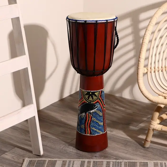 Сувенирный музыкальный инструмент барабан джембе &laquo;Цветной&raquo;, 70&times;25&times;25 см, МИКС