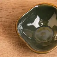 Соусник "Органика" керамика, цв. зелёный, 7,5х7,5х3 см