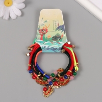 Браслет фен-шуй "Три золотых монетки" регулируемая длина набор 5 шт