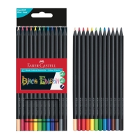 Карандаши цветные Faber-Castell Black Edition 12 цветов, cверхмягкий грифель, трехгранные, чёрное дерево, в картонной коробке, 116412 Карандаши цветные Faber-Castell Black Edition 12 цветов, cверхмягкий грифель, трехгранные, чёрное дерево, в картонной коробке, 116412