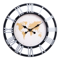 Часы настенные интерьерные &laquo;Карта мира&raquo;, плавный ход, циферблат d-50 см