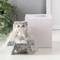 Сувенир полистоун "Котик с книгой за партой" серый 9х8,5х9,5 см