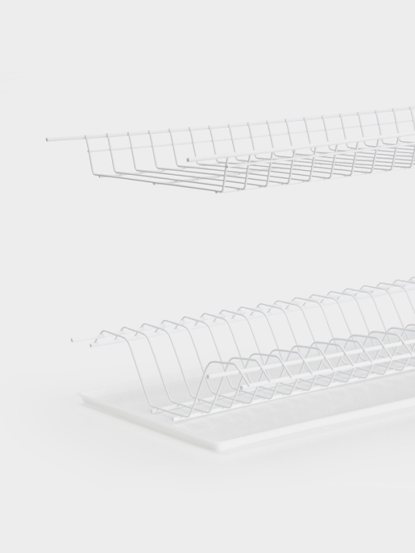 Сушилка для посуды с поддоном для шкафа 60 см, 56.5&times;25.6 см, белая